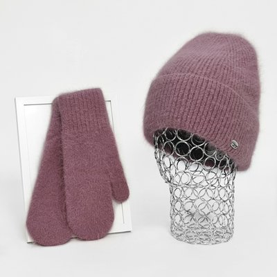 Комплект жіночий зимовий ангоровий на флісі (шапка+рукавиці) ODYSSEY 55-58 см Цикламен 12753 - 4149 12753 - 4149 фото