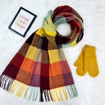Комплект жіночий зимовий (шарф+рукавиці) M&JJ One size гірчічний 8024 - 4127 8024 - 4127 фото