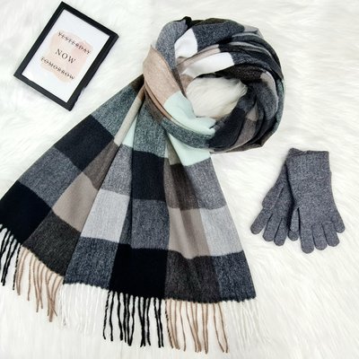 Комплект жіночий зимовий (шарф+рукавички для сенсорних екранів ) M&JJ One size сірий 8025 - 4114 8025 - 4114 фото