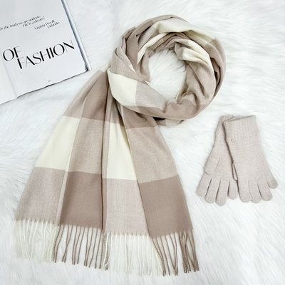 Комплект жіночий зимовий (шарф+рукавички) M&JJ One size бежевий 1140 - 4074 1140 - 4074 фото