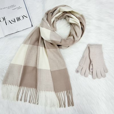 Комплект жіночий зимовий (шарф+рукавички для сенсорних екранів ) M&JJ One size Бежевий 1140 - 4177 1140 - 4177 фото