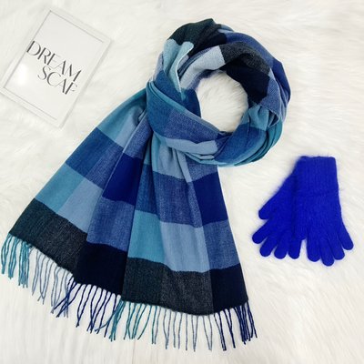 Комплект жіночий зимовий (шарф+рукавички) M&JJ One size Синій 8045 - 4196 8045 - 4196 фото
