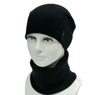 Комплект чоловічий демісезонний віскозний (шапка+шарф-снуд) Odyssey 56-59 см чорний 12879 - 12596 12879 - 12596 фото