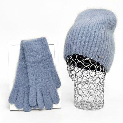 Комплект жіночий зимовий ангоровий (шапка+рукавички) ODYSSEY 55-58 см Джинс 12203 - 4216 12203 - 4216 фото