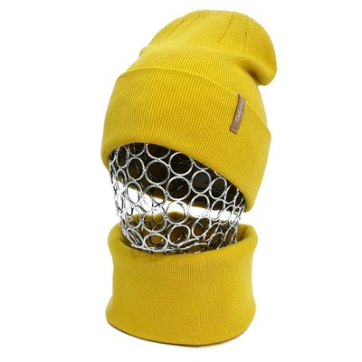 Комплект жіночий демісезонний віскозний шапка+шарф-снуд Odyssey 56-59 см гірчичний 12738 - 12671 динго комплект фото