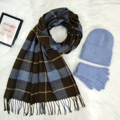 Комплект жіночий зимовий ангоровий на флісі (шапка+шарф+рукавички) ODYSSEY 55-58 см джинс 12403 - 8061 - 4216 нильс фото