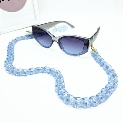 Ланцюжок для окулярів пластиковий M&J 20х22 мм блакитний 118 118-ц фото