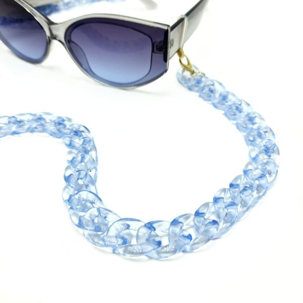Ланцюжок для окулярів пластиковий M&J 20х22 мм блакитний 118 118-ц фото