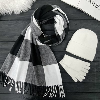 Комплект жіночий зимовий ангора з вовною (шапка+шарф+рукавички) ODYSSEY 56-58 см різнокольоровий 13722 - 1119 - 4000 мак фото