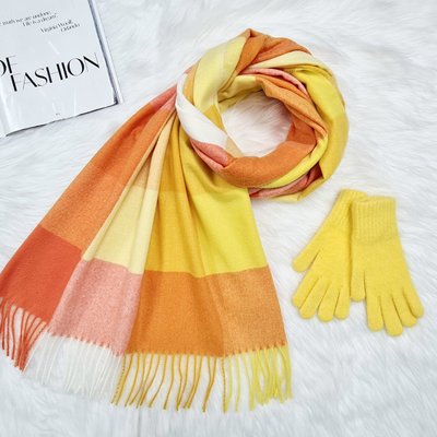 Комплект жіночий зимовий (шарф+рукавички) M&JJ One size жовтий 1136- 4197 1136- 4197 фото
