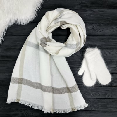 Комплект жіночий зимовий (шарф+рукавиці) M&JJ One size білий 8131 - 4122 8131 - 4122 фото