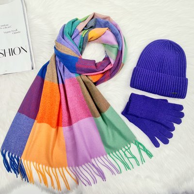 Комплект жіночий зимовий ангора з вовною на флісі (шапка+шарф+рукавички) ODYSSEY 56-58 см різнокольоровий 12807 - 1293 - 4093 хелли фото