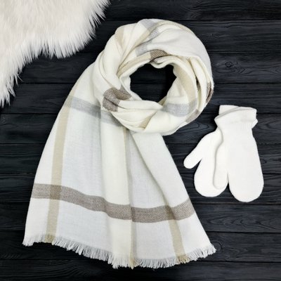Комплект жіночий зимовий (шарф+рукавиці) M&JJ One size білий 8131 - 4150 8131 - 4150 фото