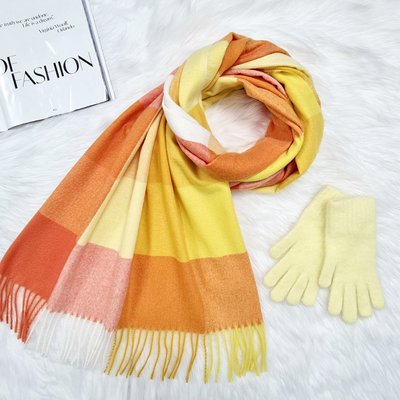 Комплект жіночий зимовий (шарф+рукавички) M&JJ One size жовтий 1136- 4208 1136- 4208 фото