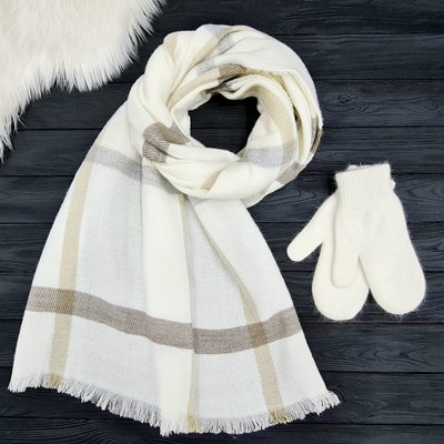 Комплект жіночий зимовий (шарф+рукавиці) M&JJ One size Білий 8131 - 4102 8131 - 4102 фото