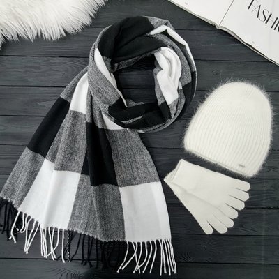 Комплект жіночий зимовий ангоровий на флісі (шапка+шарф+рукавички) ODYSSEY 55-58 см різнокольоровий 12814 - 1119 - 4000 юкка фото