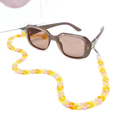 Ланцюжок для окулярів пластиковий M&J 10х12 мм жовто-рожевий 147 147-ц фото