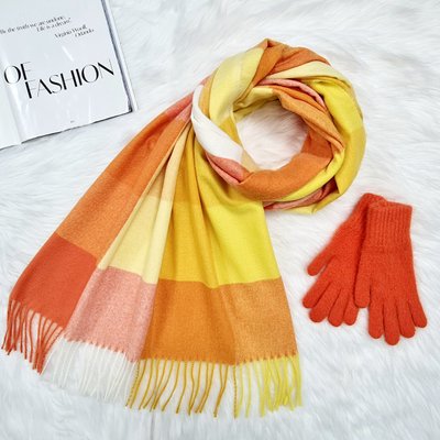 Комплект женский зимний (шарф+перчатки) M&JJ One size оранжевый 1136- 4198 1136- 4198 фото