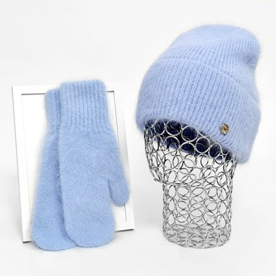 Комплект жіночий зимовий ангоровий (шапка+рукавиці) ODYSSEY 55-58 см Блакитний 13285 - 4136 13285 - 4136 фото