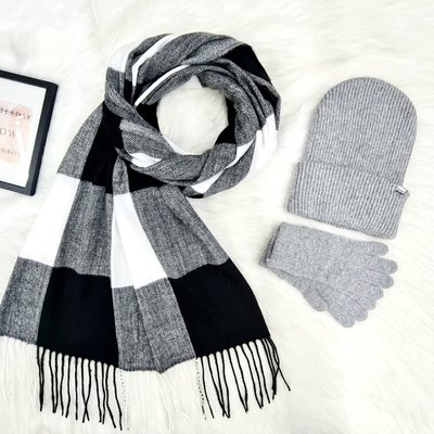 Комплект жіночий зимовий ангора з вовною (шапка+шарф+рукавички) ODYSSEY 57-59 см різнокольоровий 12532 - 1119 - 4002 блейк фото