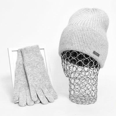 Комплект жіночий зимовий ангора з вовною (шапка+рукавички) ODYSSEY 56-58 см сірий 12320 - 4001 12320 - 4001 фото
