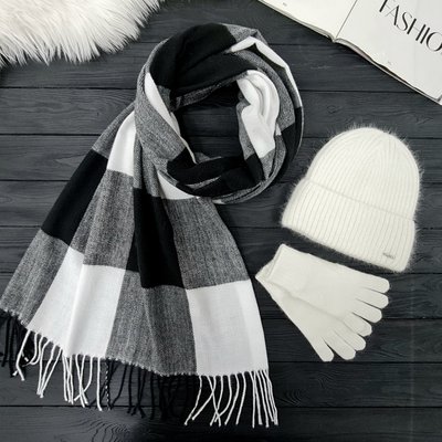Комплект жіночий зимовий ангоровий на флісі (шапка+шарф+рукавички) ODYSSEY 55-58 см різнокольоровий 12855 - 1119 - 4000 френсис фото