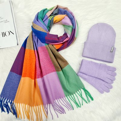 Комплект жіночий зимовий (шапка+шарф+рукавички) ODYSSEY 55-58 см різнокольоровий 12776 - 1293 - 4094 тироль фото