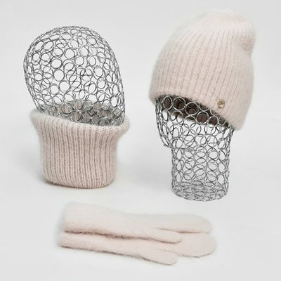 Комплект жіночий зимовий ангоровий (шапка+бафф+рукавиці) ODYSSEY 55-58 см Кремовий 13421 - 13020 - 4224 13421 - 13020 - 4224 фото