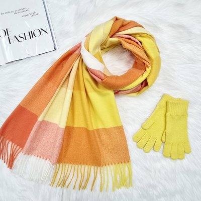 Комплект жіночий зимовий (шарф+рукавички) M&JJ One size жовтий 1145 - 4087 1145 - 4087 фото