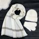 Комплект жіночий зимовий ангоровий на флісі (шапка+шарф+рукавиці) ODYSSEY 56-58 см білий 12825 - 8131 - 4122 бристоль фото 1