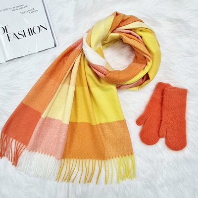 Комплект женский зимний (шарф+варежки) M&JJ One size оранжевый 1145 - 4130 1145 - 4130 фото