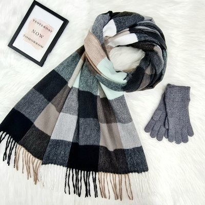 Комплект жіночий зимовий (шарф+рукавички) M&JJ One size сірий 8025 - 4081 8025 - 4081 фото