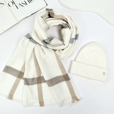 Комплект жіночий зимовий (шапка + шорф) ODYSSEY 58-60 см білий 12160 — 8131 мулатка фото