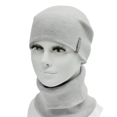Комплект чоловічий демісезонний віскозний (шапка+шарф-снуд) Odyssey 56-59 см світло-сірий 12882 - 12598 12882 - 12598 фото