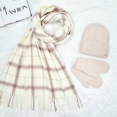 Комплект женский зимний ангоровый (шапка+шарф+варежки) ODYSSEY 56-58 см разноцветный 12541 - 8008 - 4134 брюле фото