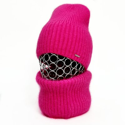 Комплект жіночий зимовий ангоровий на флісі (шапка+бафф) ODYSSEY 55-58 см Малина 12816 - 13000 12816 - 13000 фото