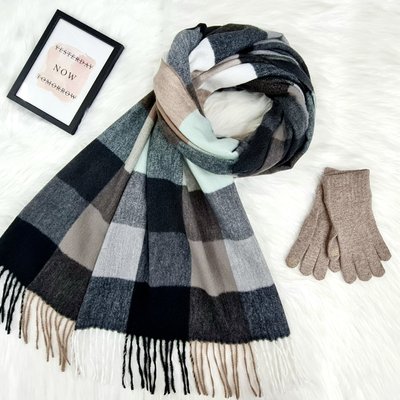 Комплект жіночий зимовий (шарф+рукавички для сенсорних екранів ) M&JJ One size Бежевий 8025 - 4119 8025 - 4119 фото