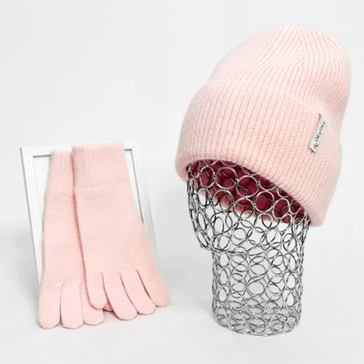 Комплект жіночий зимовий ангора з вовною на флісі (шапка+рукавички) ODYSSEY 57-59 см Рожевий 12985 - 4071 12985 - 4071 фото