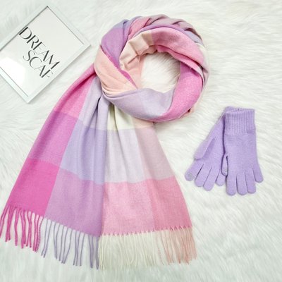 Комплект жіночий зимовий (шарф+рукавички для сенсорних екранів ) M&JJ One size бузковий 1141 - 4180 1141 - 4180 фото