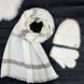 Комплект жіночий зимовий ангоровий на флісі (шапка+шарф+рукавиці) ODYSSEY 56-58 см білий 12742 - 8131 - 4122 латина фото 1
