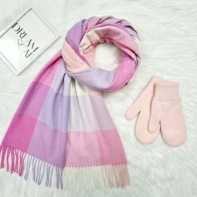 Комплект женский зимний (шарф+варежки) M&JJ One size розовый 1141 - 4103 1141 - 4103 фото