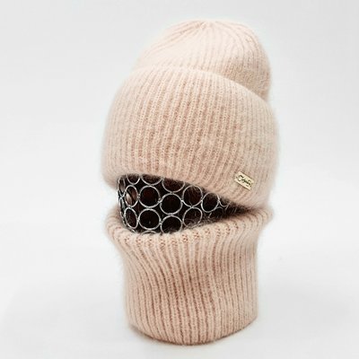 Комплект жіночий зимовий ангоровий на флісі (шапка+бафф) ODYSSEY 57-60 см Абрикосовий 13255 - 13079 13255 - 13079 фото