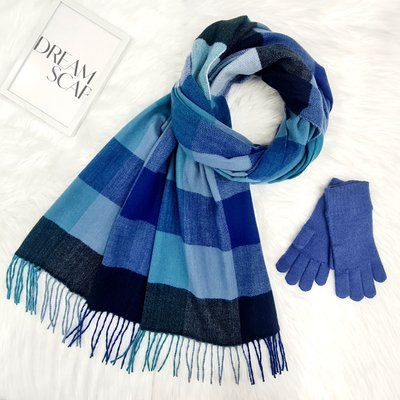 Комплект жіночий зимовий (шарф+рукавички) M&JJ One size синій 8045 - 4086 8045 - 4086 фото