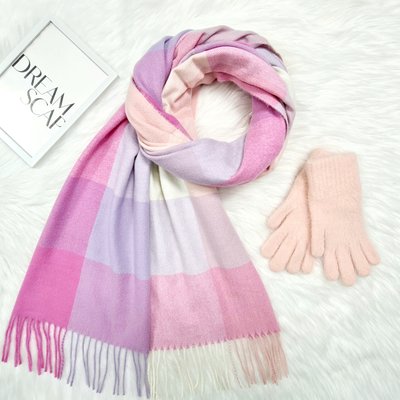 Комплект жіночий зимовий (шарф+рукавички) M&JJ One sizе рожевий 1141 - 4207 1141 - 4207 фото