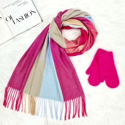 Комплект женский зимний (шарф+варежки) M&JJ One size малиновый 1120 - 4159 1120 - 4159 фото