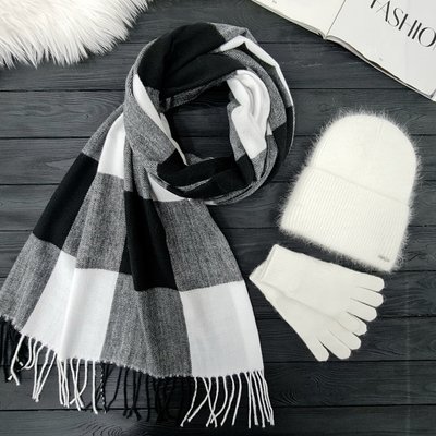 Комплект жіночий зимовий ангоровий на флісі (шапка+шарф+рукавички) ODYSSEY 55-58 см різнокольоровий 12393 - 1119 - 4000 хелли фото