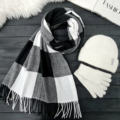 Комплект жіночий зимовий ангора з вовною на флісі (шапка+шарф+рукавички) ODYSSEY 57 - 60 см різнокольоровий 12970 - 1119 - 4000 тамина фото