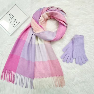Комплект жіночий зимовий (шарф+рукавички) M&JJ One size Бузковий 1141 - 4201 1141 - 4201 фото
