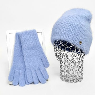 Комплект жіночий зимовий ангоровий (шапка+рукавички) ODYSSEY 55-58 см Блакитний 13285 - 4199 13285 - 4199 фото