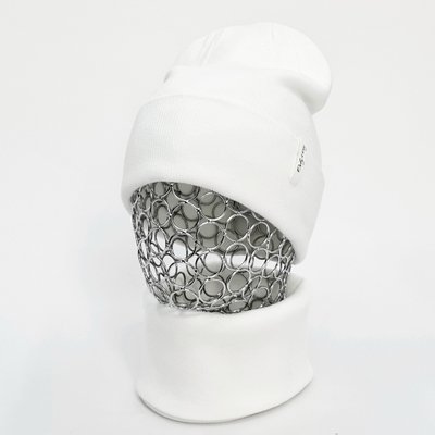 Комплект жіночий демісезонний віскозний шапка+шарф-снуд Odyssey 56-59 см білий 12424 - 12597 челентано комплект фото